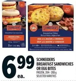 Metro Schneiders breakfast sandwiches or egg bites offer