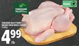 Metro Yorkshire valley farms organic fresh whole chicken offer