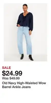 Old Navy Old Navy High-Waisted Wow Barrel Ankle Jeans offer