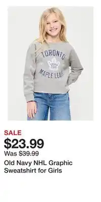 Old Navy Old Navy NHL Graphic Sweatshirt for Girls offer