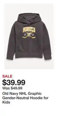 Old Navy Old Navy NHL Graphic Gender-Neutral Hoodie for Kids offer