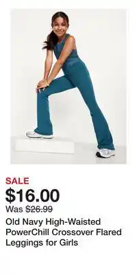 Old Navy Old Navy High-Waisted PowerChill Crossover Flared Leggings for Girls offer