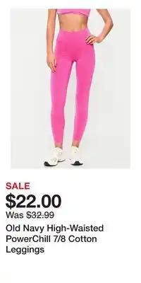 Old Navy Old Navy High-Waisted PowerChill 7/8 Cotton Leggings offer