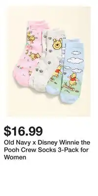 Old Navy Old Navy x Disney Winnie the Pooh Crew Socks 3-Pack for Women offer