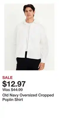 Old Navy Old Navy Oversized Cropped Poplin Shirt offer