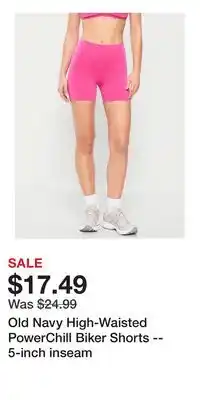 Old Navy Old Navy High-Waisted PowerChill Biker Shorts -- 5-inch inseam offer