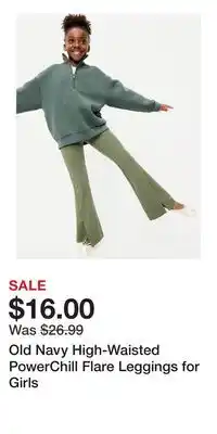 Old Navy Old Navy High-Waisted PowerChill Flare Leggings for Girls offer
