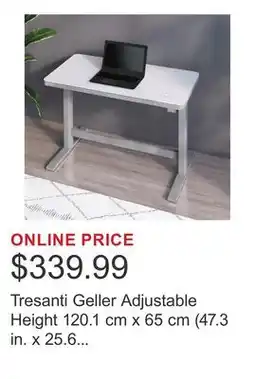 Costco Tresanti Geller Adjustable Height 120.1 cm x 65 cm (47.3 in. x 25.6 in.) Desk offer