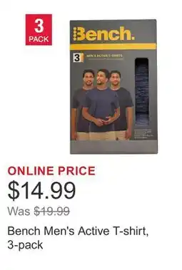 Costco Bench Men's Active T-shirt, 3-pack offer