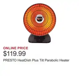 Costco PRESTO HeatDish Plus Tilt Parabolic Heater offer