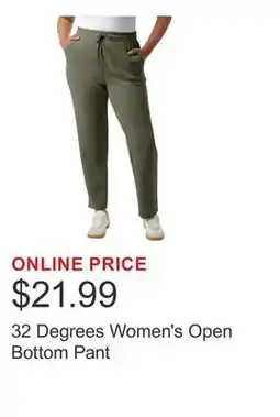 Costco 32 Degrees Women's Open Bottom Pant offer