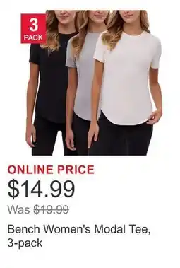 Costco Bench Women's Modal Tee, 3-pack offer