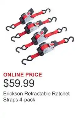 Costco Erickson Retractable Ratchet Straps 4-pack offer