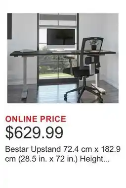 Costco Bestar Upstand 72.4 cm x 182.9 cm (28.5 in. x 72 in.) Height Adjustable Desk offer
