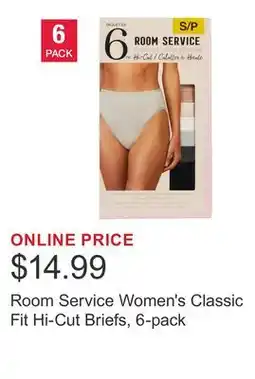 Costco Room Service Women's Classic Fit Hi-Cut Briefs, 6-pack offer