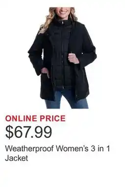 Costco Weatherproof Women's 3 in 1 Jacket offer