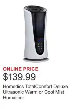 Costco Homedics TotalComfort Deluxe Ultrasonic Warm or Cool Mist Humidifier offer