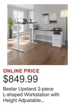 Costco Bestar Upstand 2-piece L-shaped Workstation with Height Adjustable Desk offer