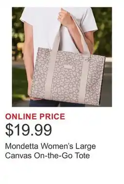 Costco Mondetta Women's Large Canvas On-the-Go Tote offer