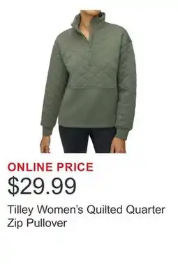 Costco Tilley Women's Quilted Quarter Zip Pullover offer