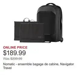 Costco Nomatic - ensemble bagage de cabine, Navigator Travel offer