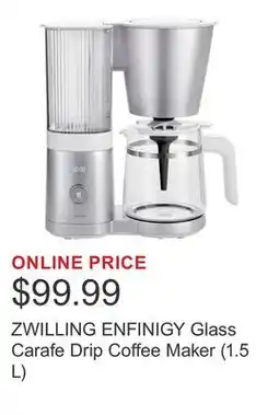 Costco ZWILLING ENFINIGY Glass Carafe Drip Coffee Maker (1.5 L) offer