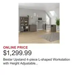Costco Bestar Upstand 4-piece L-shaped Workstation with Height Adjustable Desk offer