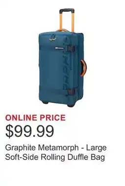 Costco Graphite Metamorph - Large Soft-Side Rolling Duffle Bag offer