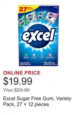 Costco Excel Sugar Free Gum, Variety Pack, 27 × 12 pieces offer