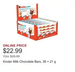 Costco Kinder Milk Chocolate Bars, 36 × offer