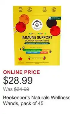 Costco Beekeeper's Naturals Wellness Wands, pack of 45 offer