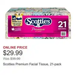 Costco Scotties Premium Facial Tissue, 21-pack offer