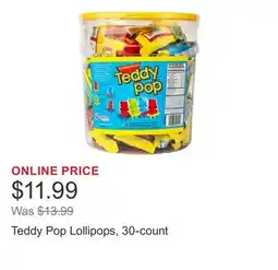 Costco Teddy Pop Lollipops, 30-count offer