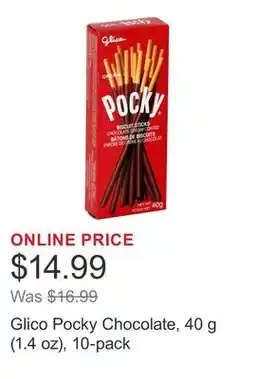 Costco Glico Pocky Chocolate, 40 g (1.4 oz), 10-pack offer