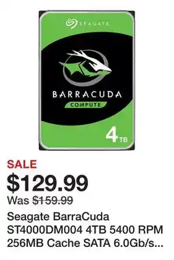 Newegg Seagate BarraCuda ST4000DM004 4TB 5400 RPM 256MB Cache SATA 6.0Gb/s 3.5 Hard Drives Bare Drive - OEM offer