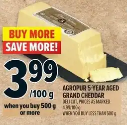 Metro Agropur 5-year aged grand cheddar offer