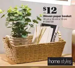 Giant Tiger Woven paper basket offer