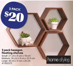 Giant Tiger 3 pack hexagon floating shelves offer