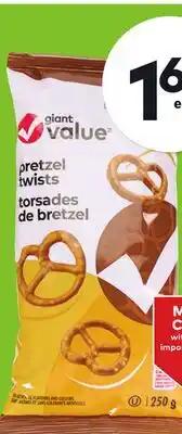 Giant Tiger Giant Value pretzel twists offer