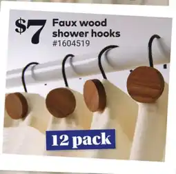 Giant Tiger Faux wood shower hooks offer
