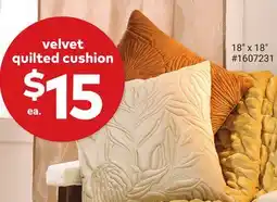 Giant Tiger velvet quilted cushion offer