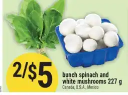 Marché Adonis bunch spinach and white mushrooms offer