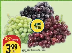 Marché Adonis green, red or black seedless grapes offer