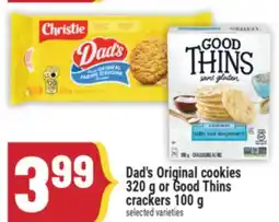 Marché Adonis Christie Dad's Original cookies 320 g or Good Thins crackers 100 g offer