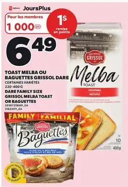 Provigo DARE FAMILY SIZE GRISSOL MELBA TOAST OR BAGUETTES offer