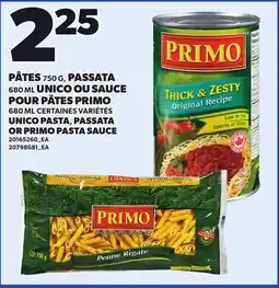 Provigo UNICO PASTA, 750 G PASSATA, 680 ML OR PRIMO PASTA SAUCE, 680 ML offer