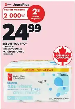 Provigo PC PAPER TOWEL, 12 ROULEAUX offer