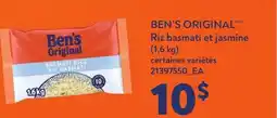 Provigo BEN'S ORIGINAL RIZ BASMATI ET JASMINE, (1,6 KG) offer
