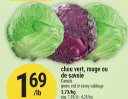 Marché Adonis CHOU VERT, ROUGE OU DE SAVOIE | GREEN, RED OR SAVOY CABBAGE offer