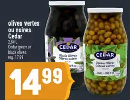 Marché Adonis OLIVES VERTES OU NOIRES CEDAR | CEDAR GREEN OR BLACK OLIVES offer